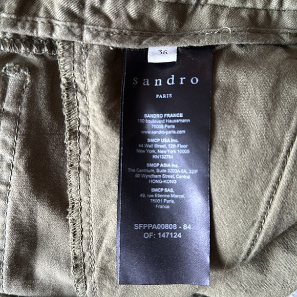 Sandro Paris Sahara Cotton Green Highwaisted Cropped Pant Size 36/US 4 - Picture 6 of 6